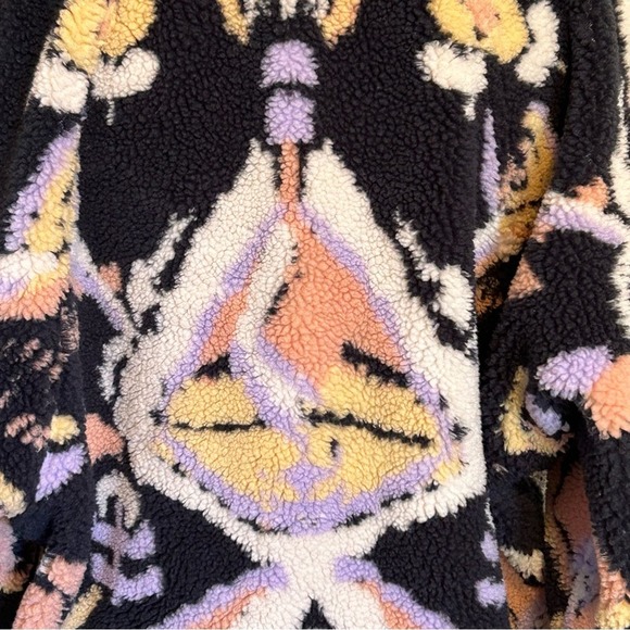 Free People Hit The Slopes Rocky Ridge Fleece Jacket Black Combo Size M - Picture 6 of 16